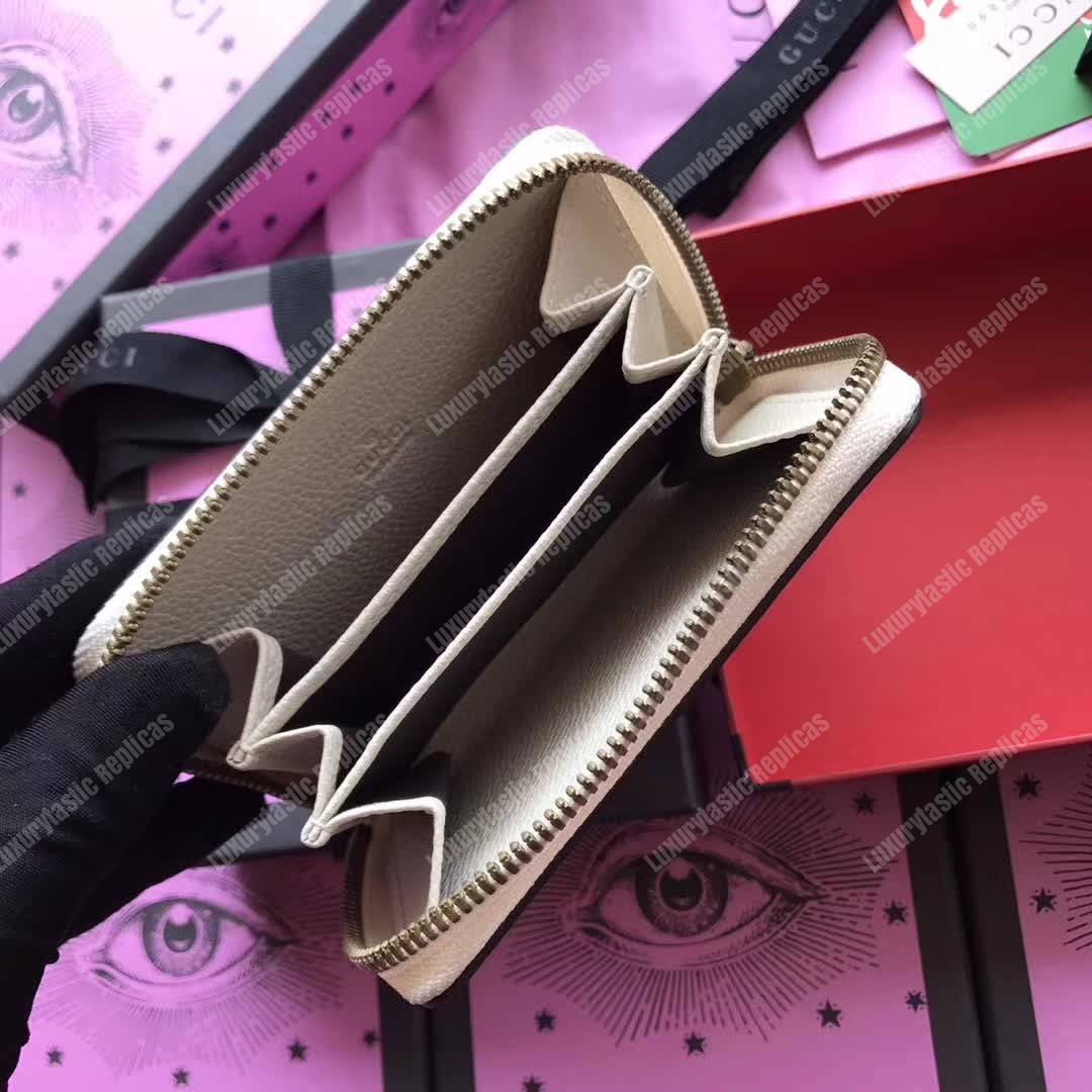 G*u*i print leather card case white