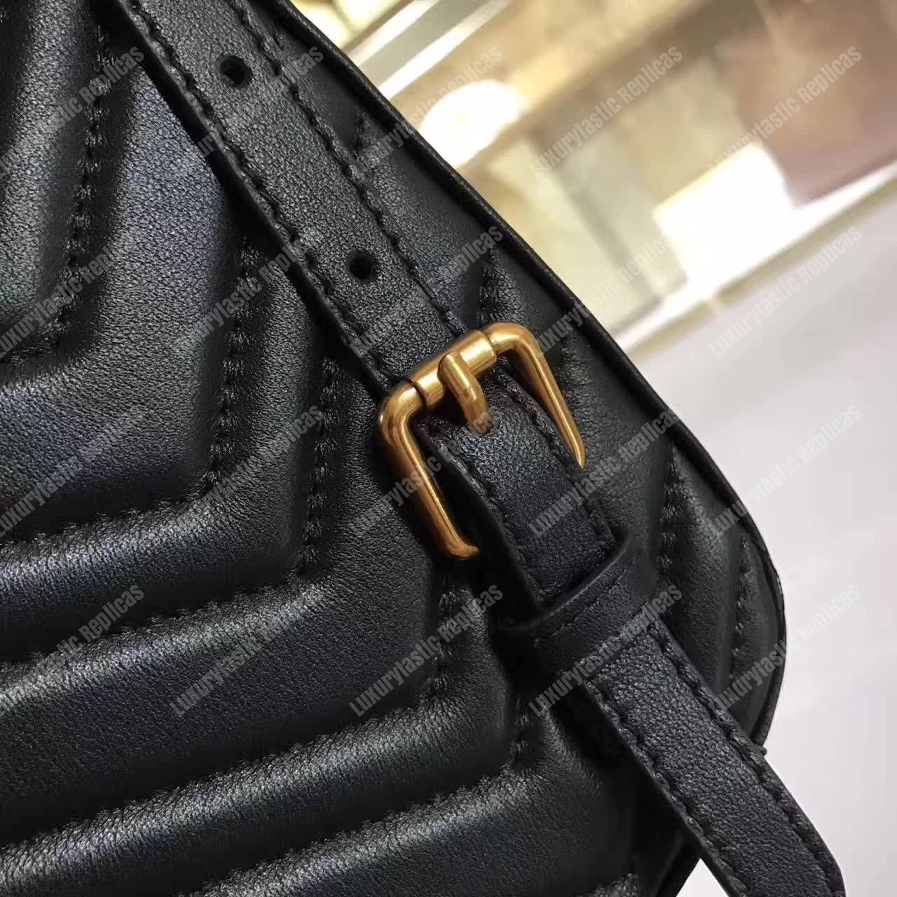 G*u*i gg marmont quilted leather backpack black