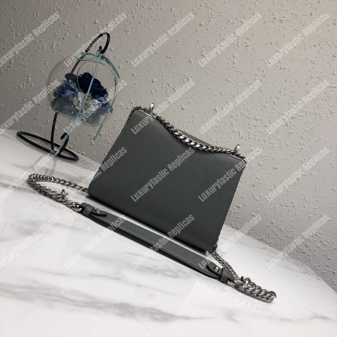 Pra*a monochrome saffiano leather bag dark grey