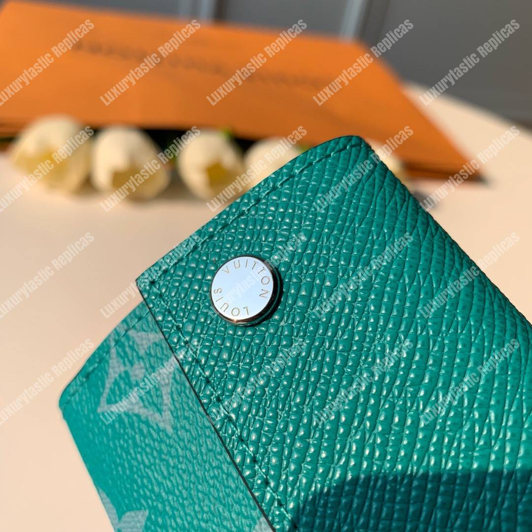 LV Discovery Compact Wallet K45 Taiga Monogram Vert