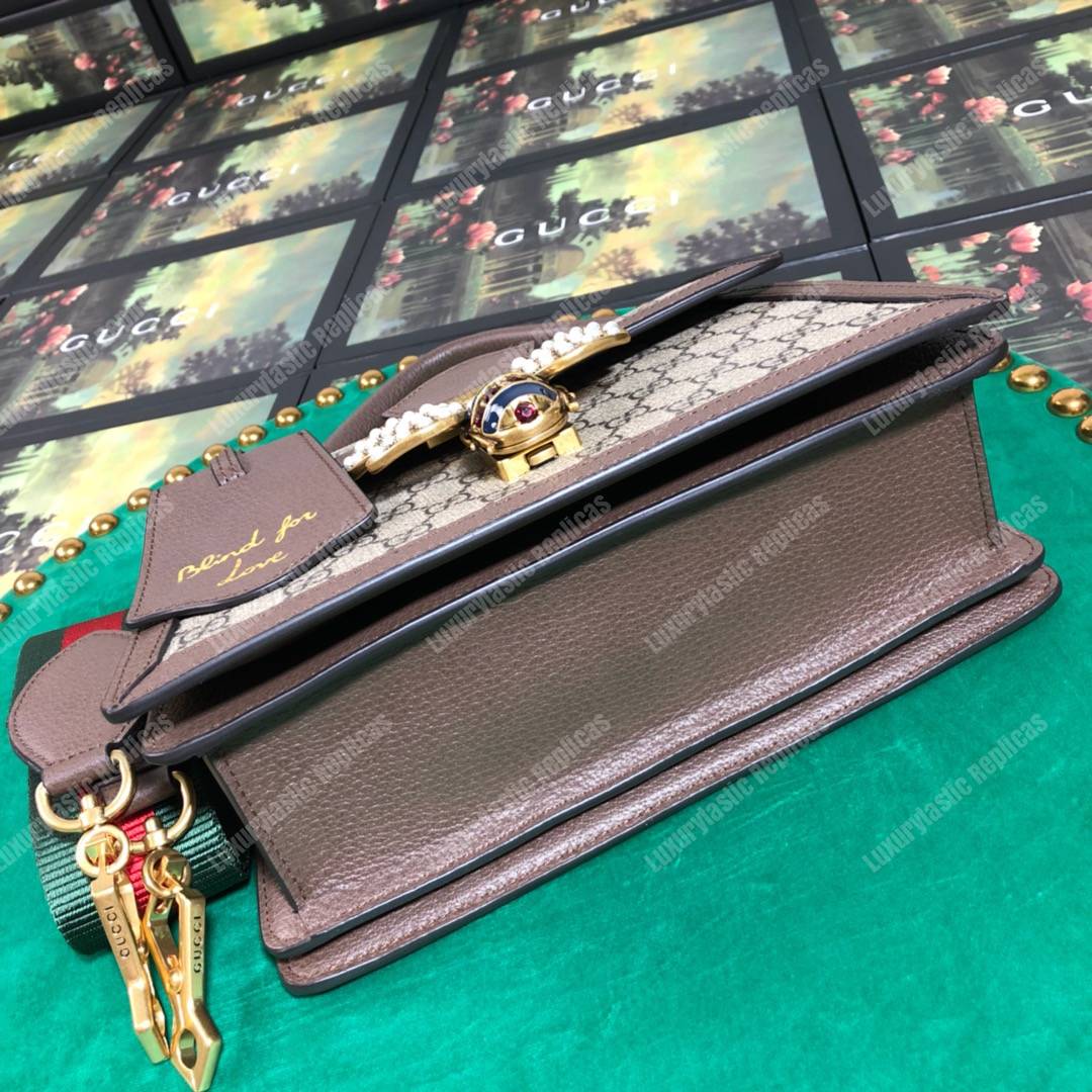 G*u*i queen margaret gg small top handle bag brown
