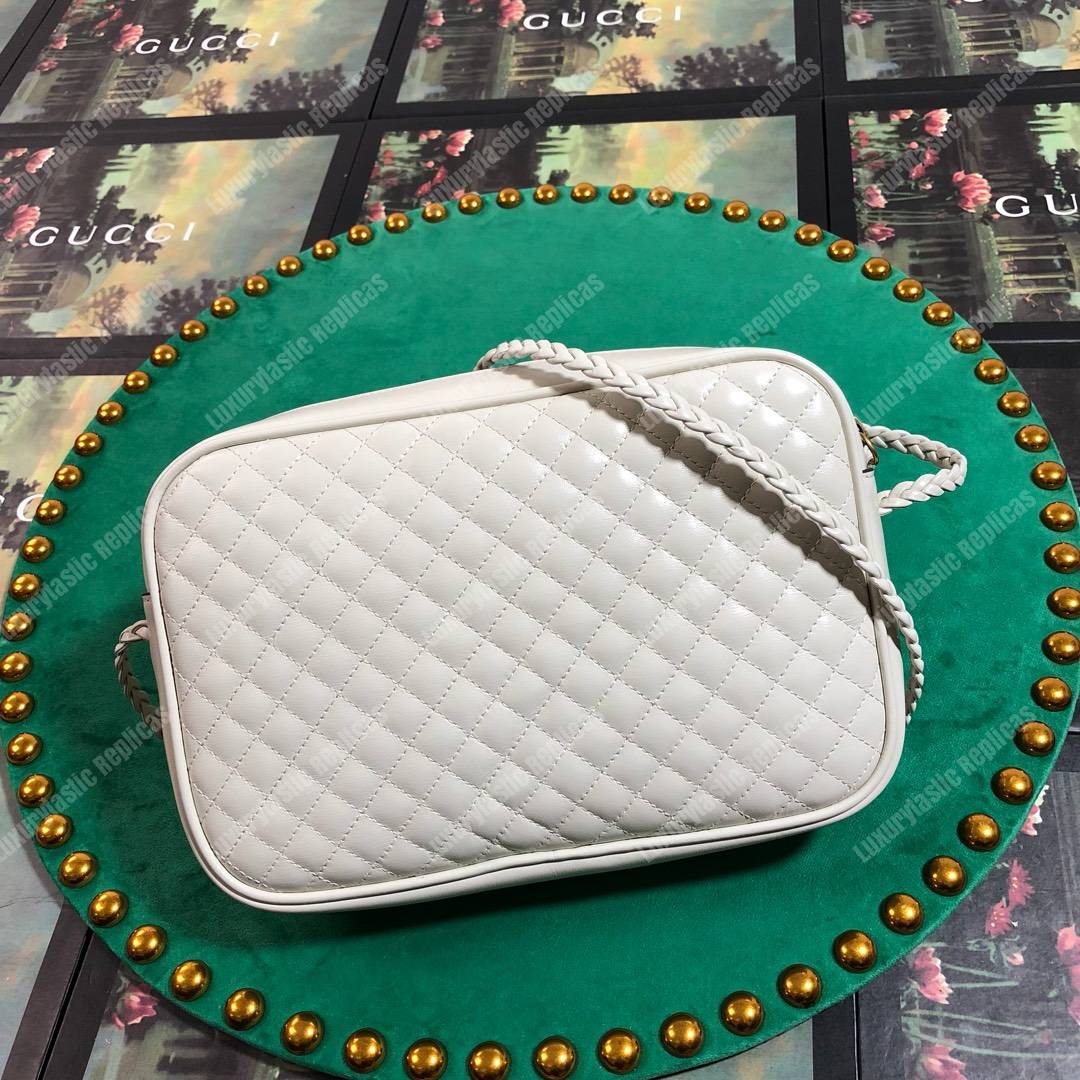 G*u*i quilted leather small shoulder bag white