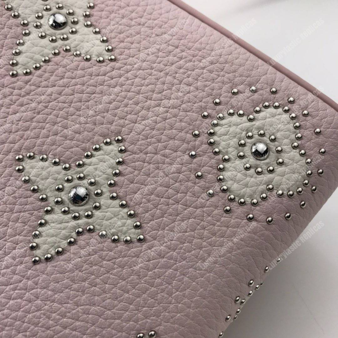 LV Capucines BB Taurillon Leather Monogram Flowers allover Rose Ballerine