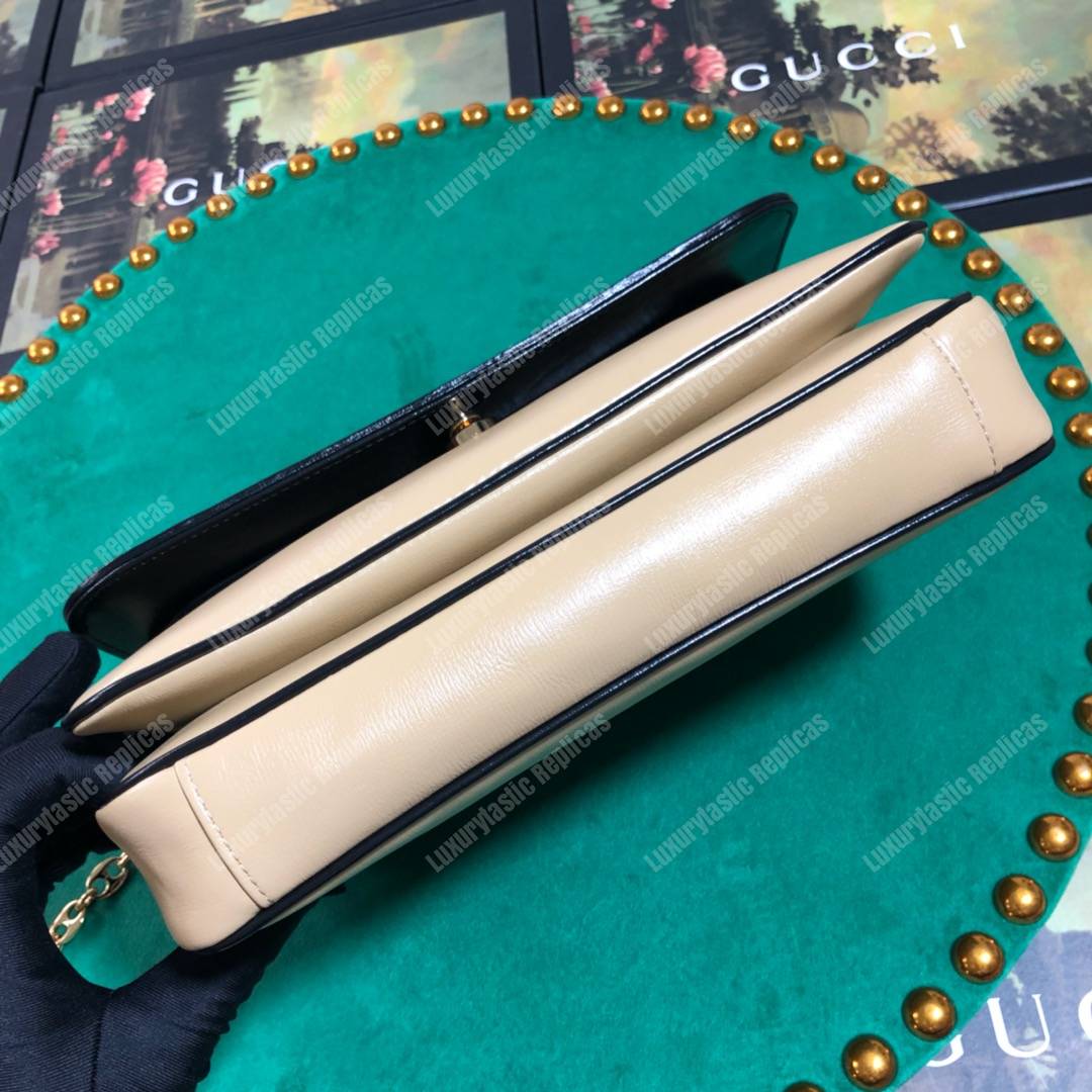 G*u*i leather small shoulder bag beige