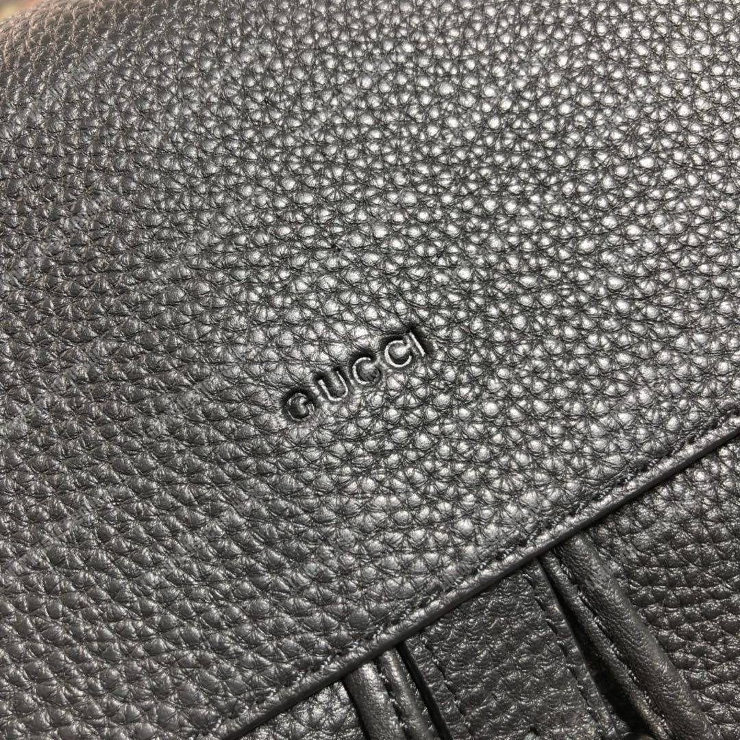 G*u*i leather bamboo tassel backpack black