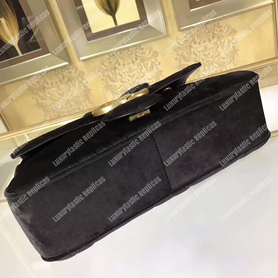 G*u*i gg marmont medium bag black velvet