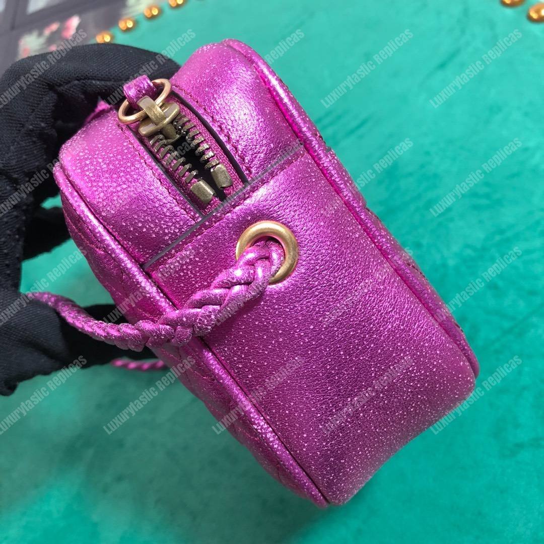 G*u*i mini laminated leather bag purple