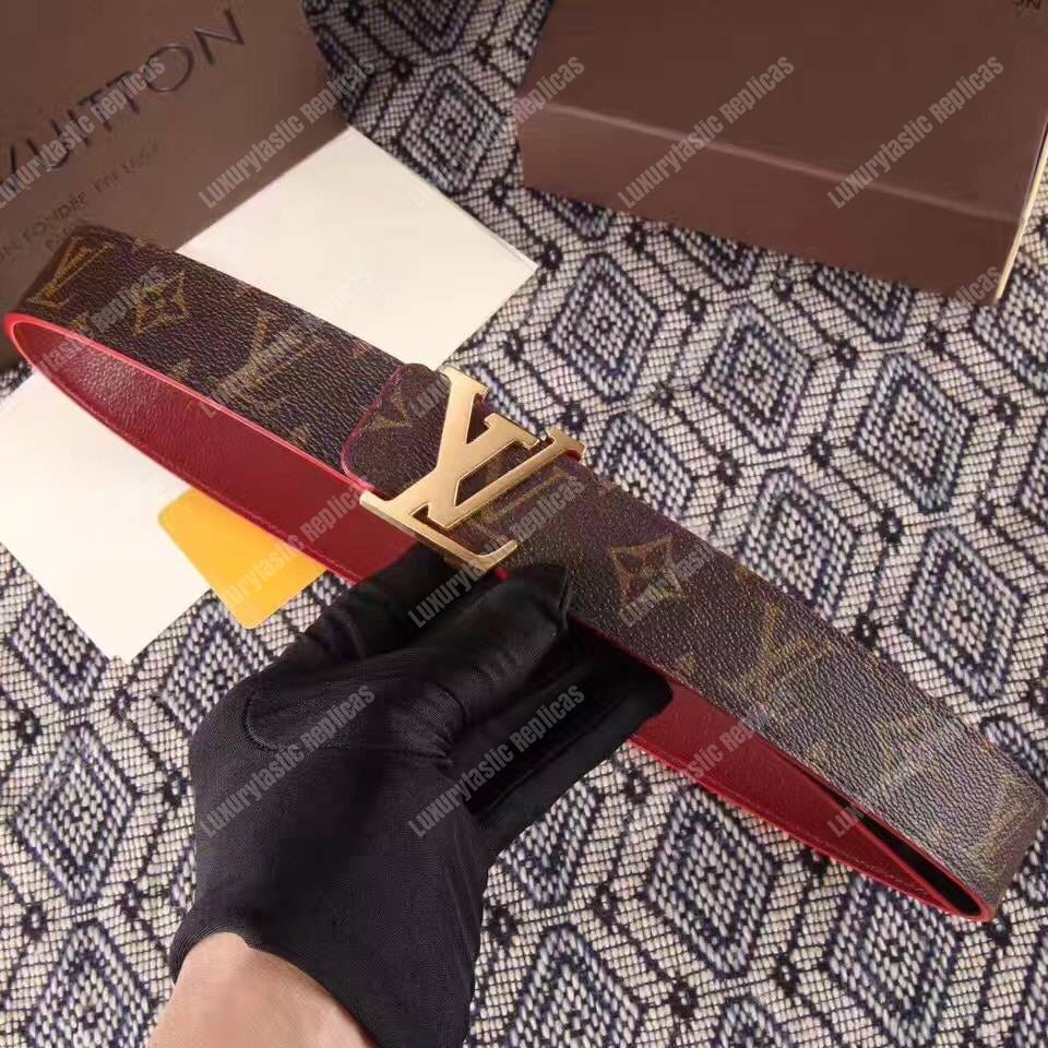 LV Initiales 30MM Reversible Belt Monogram Canvas Red