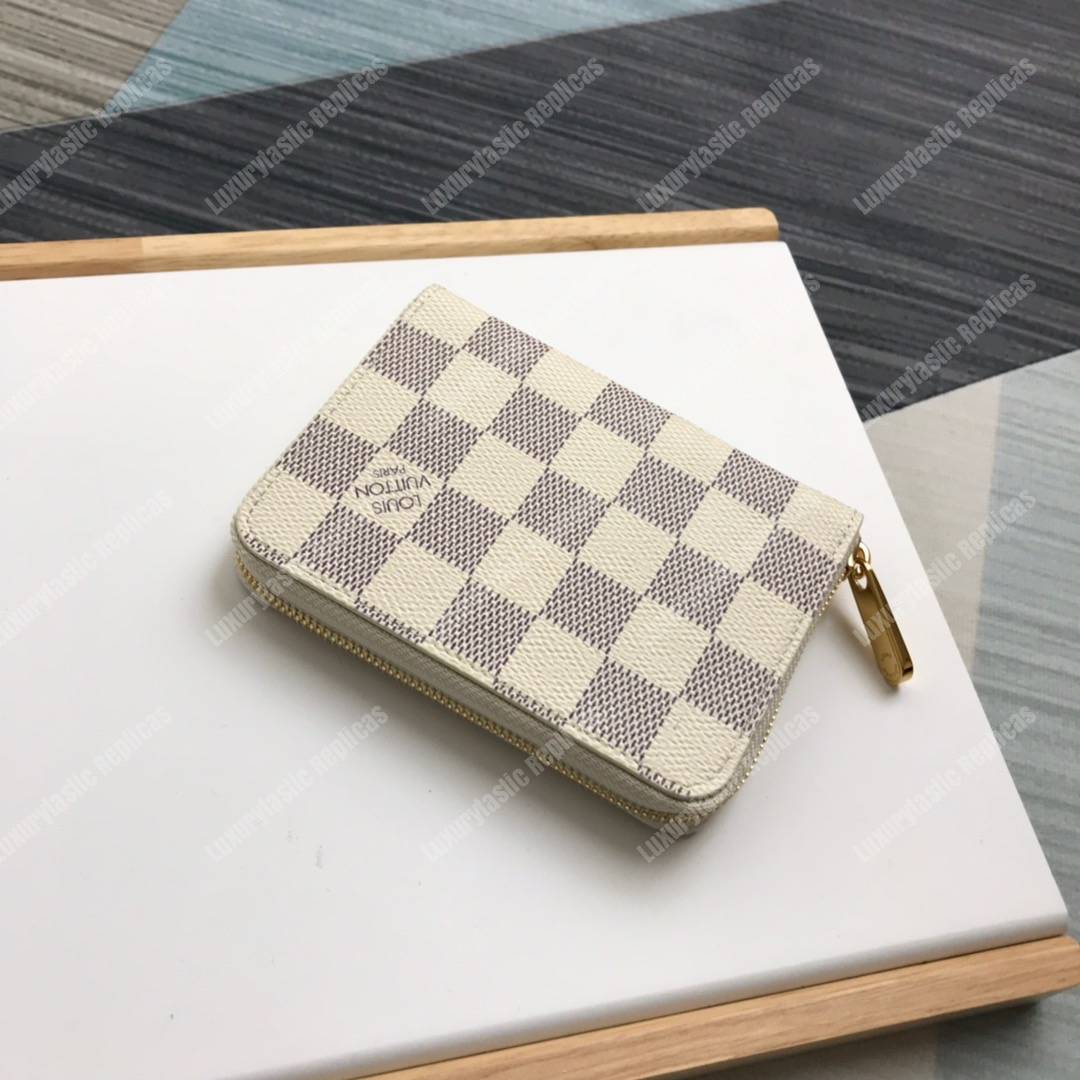 LV Zippy Coin Purse Damier Azur Beige