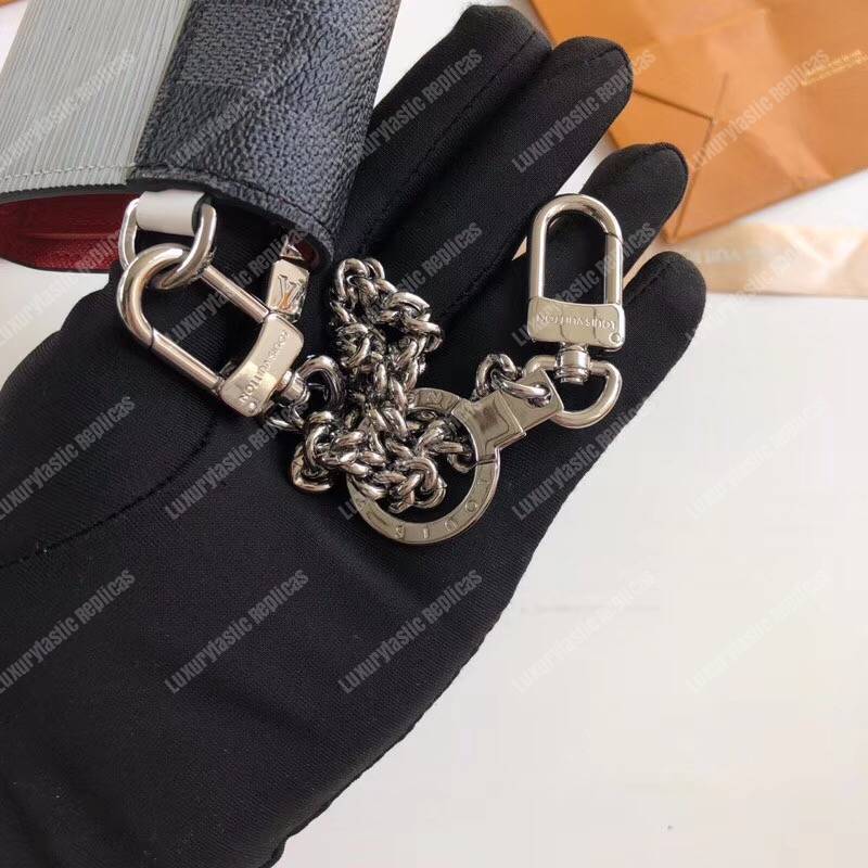 LV Rivets Chain Wallet Damier Graphite Canvas Epi Canvas Red