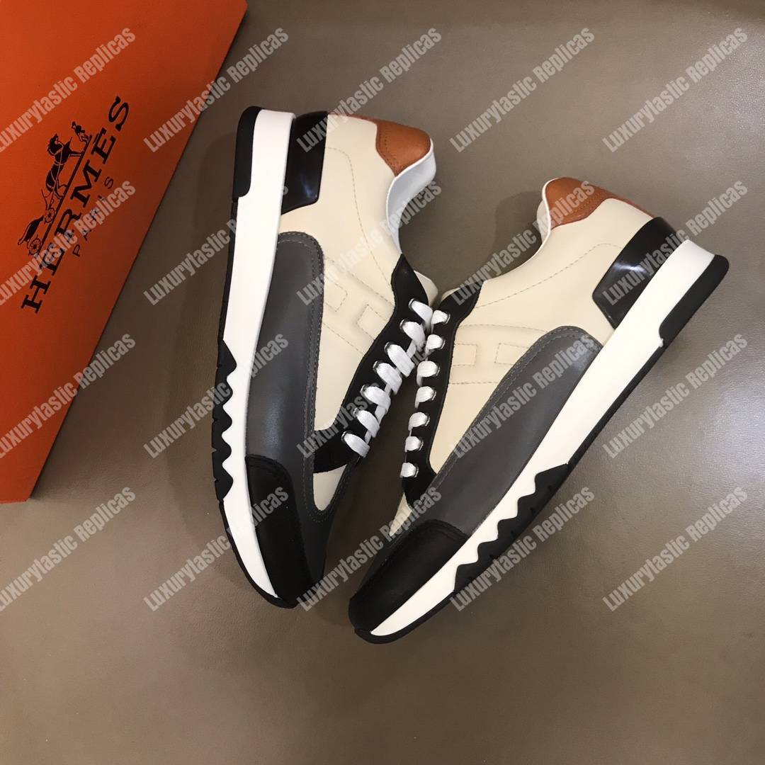 H**mes trail sneaker white/grey