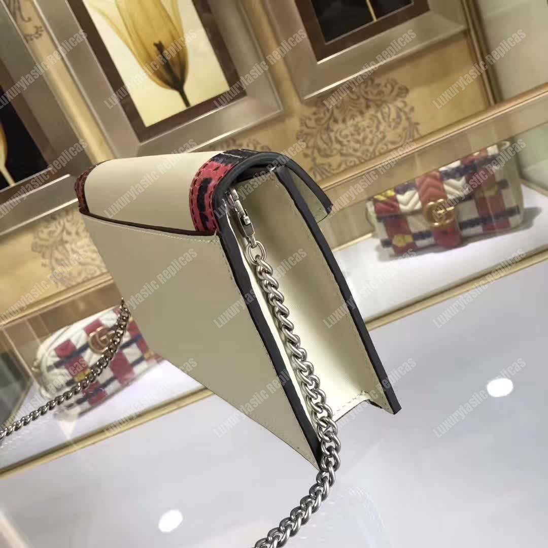 G*u*i lilith leather shoulder bag white