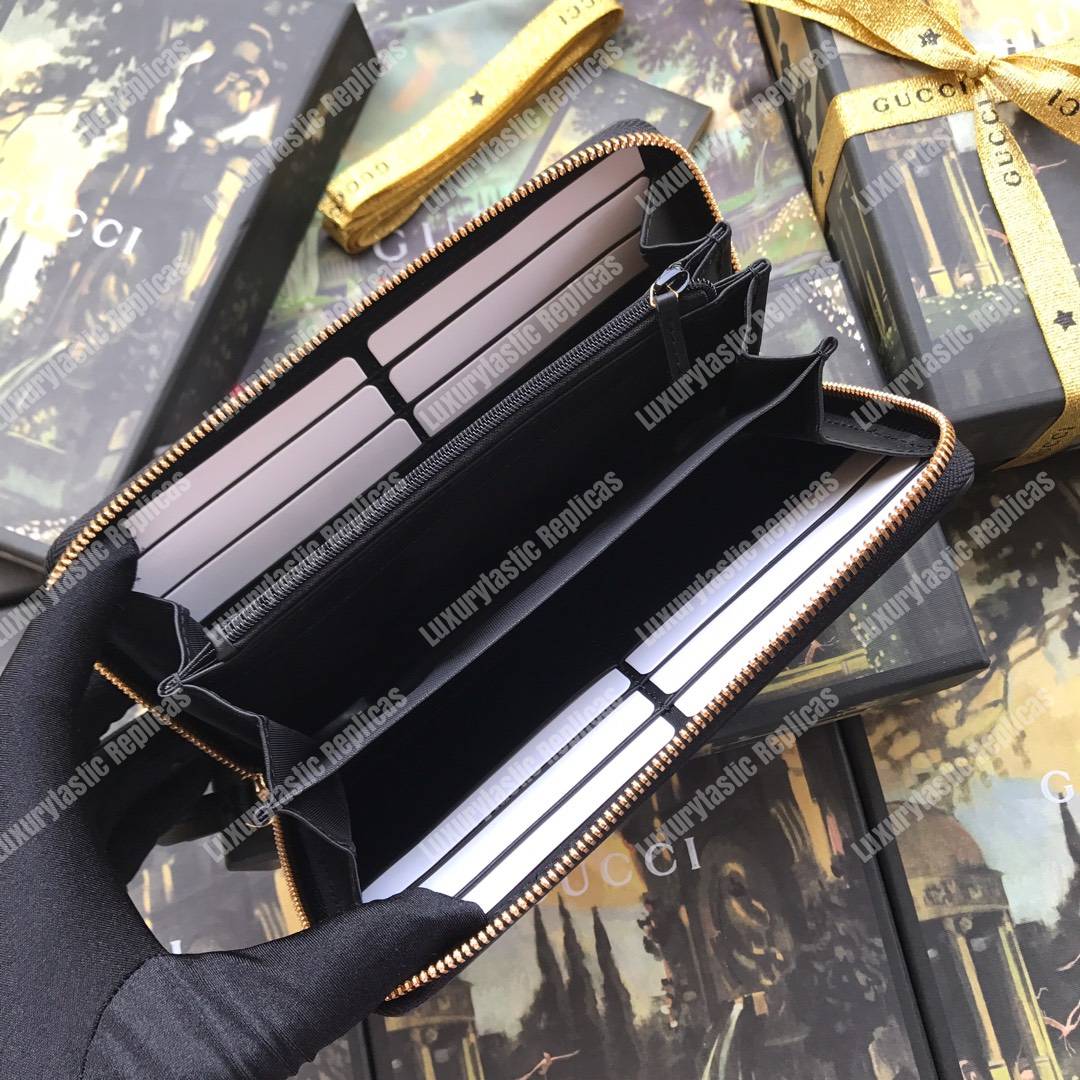 G*u*i sup*e zip around leather wallet black