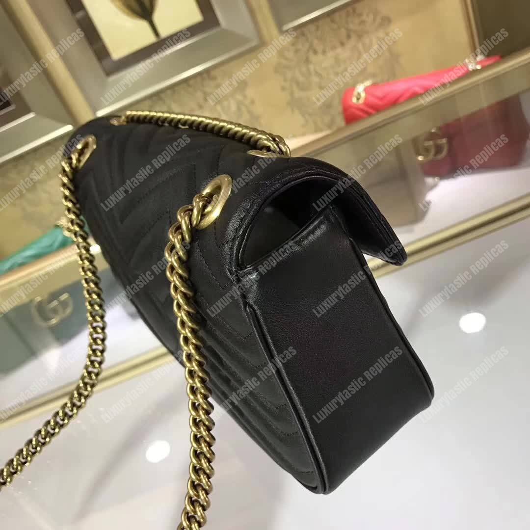 G*u*i gg marmont matelassé mini bag black