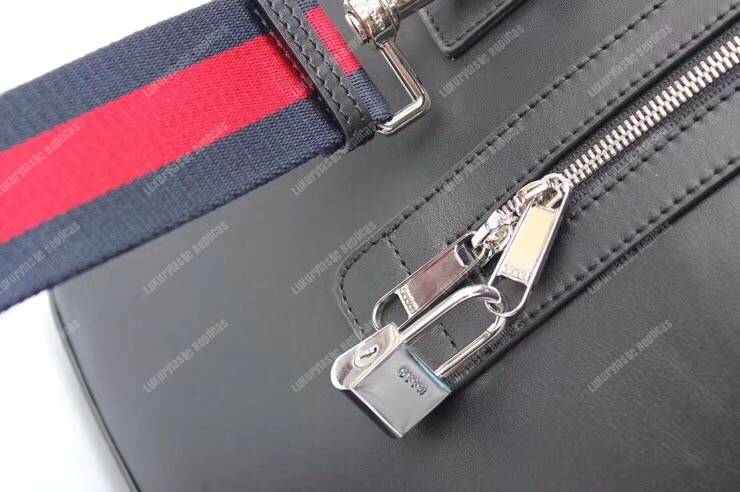 G*u*i soft gg sup*e carry-on duffle black/grey