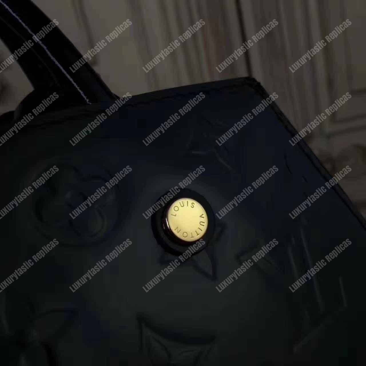 LV Montaigne BB Tote Bag Monogram Vernis Black