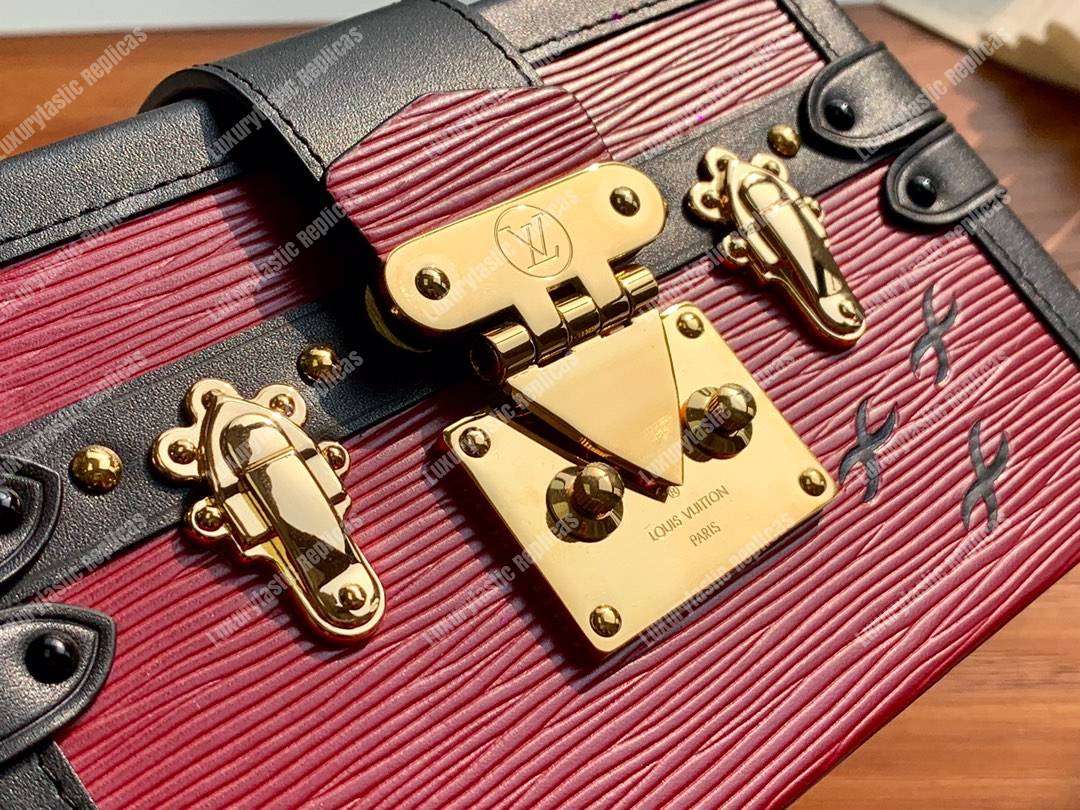 LV Petite Malle Epi Leather Coquelicot