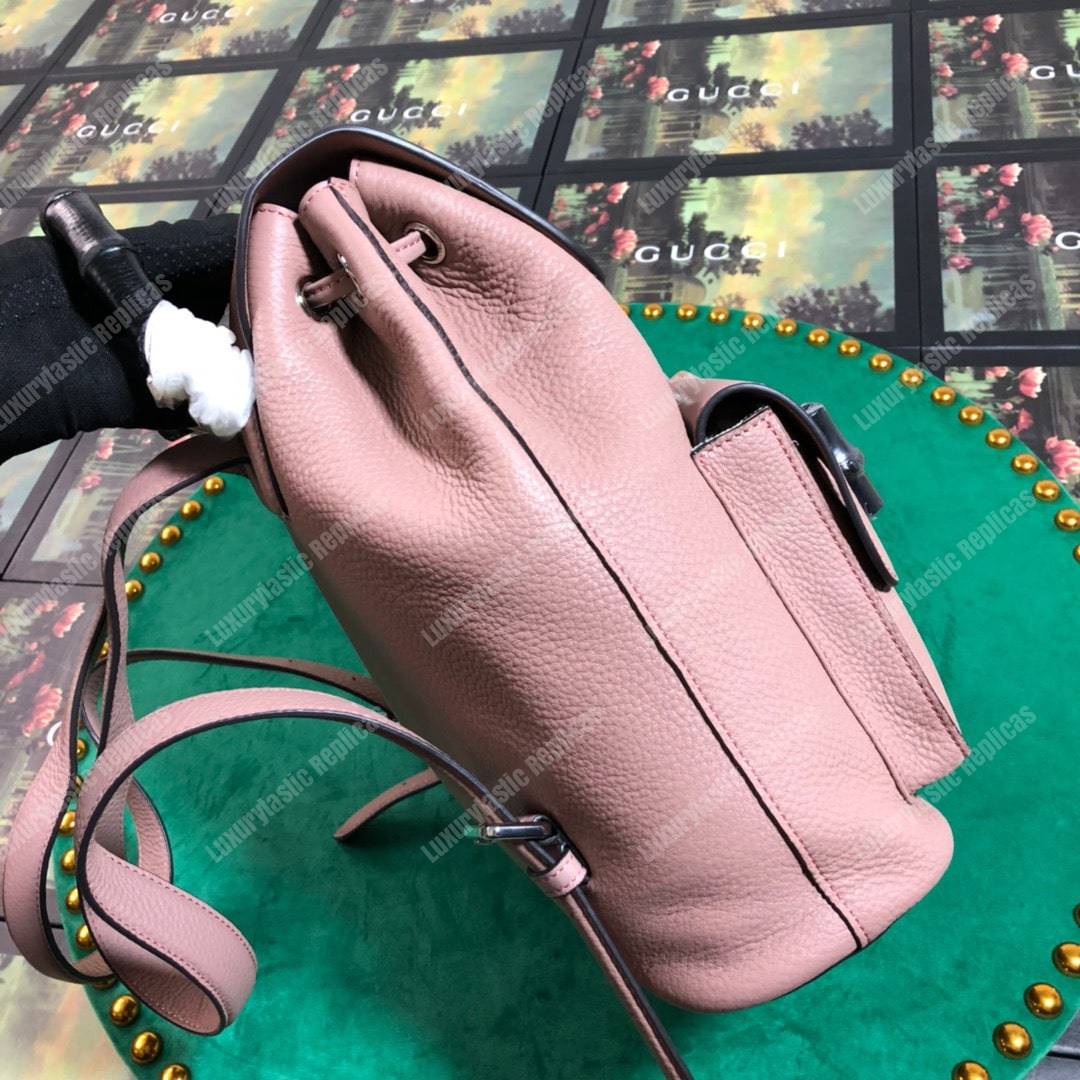 G*u*i leather bamboo tassel backpack magnolia