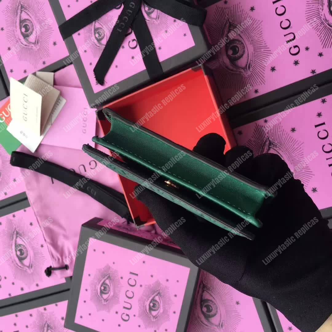 G*u*i signature card case in emerald green