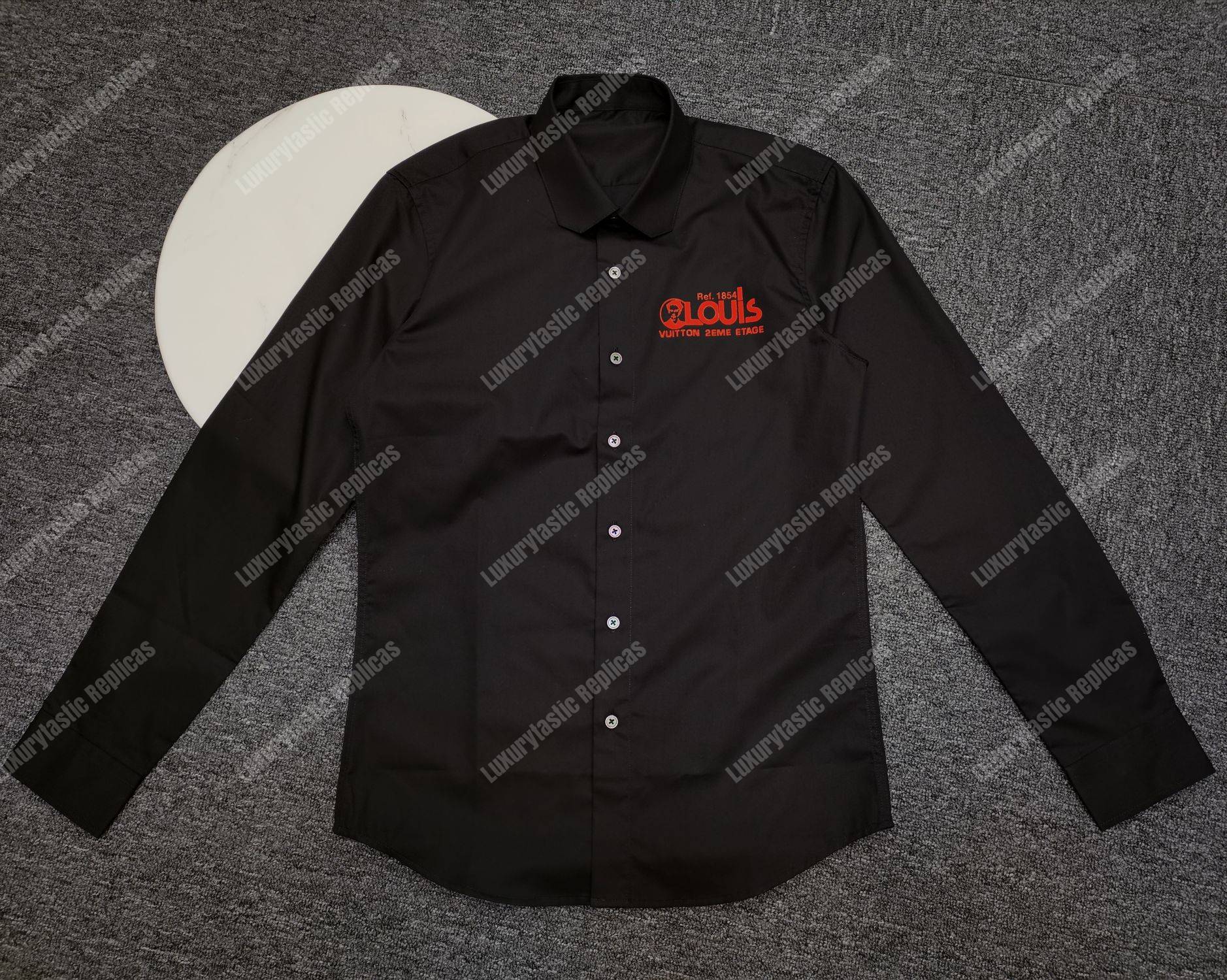 LV Print Regular Shirt Black