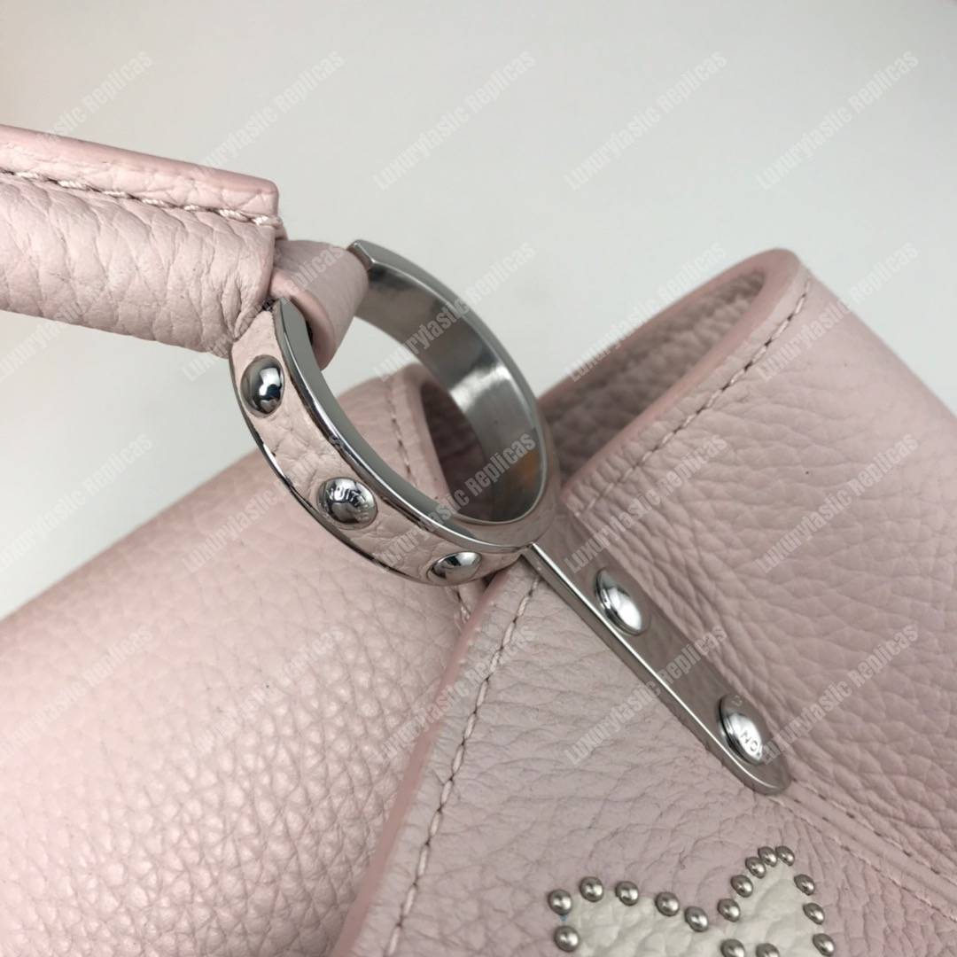 LV Capucines BB Taurillon Leather Monogram Flowers allover Rose Ballerine