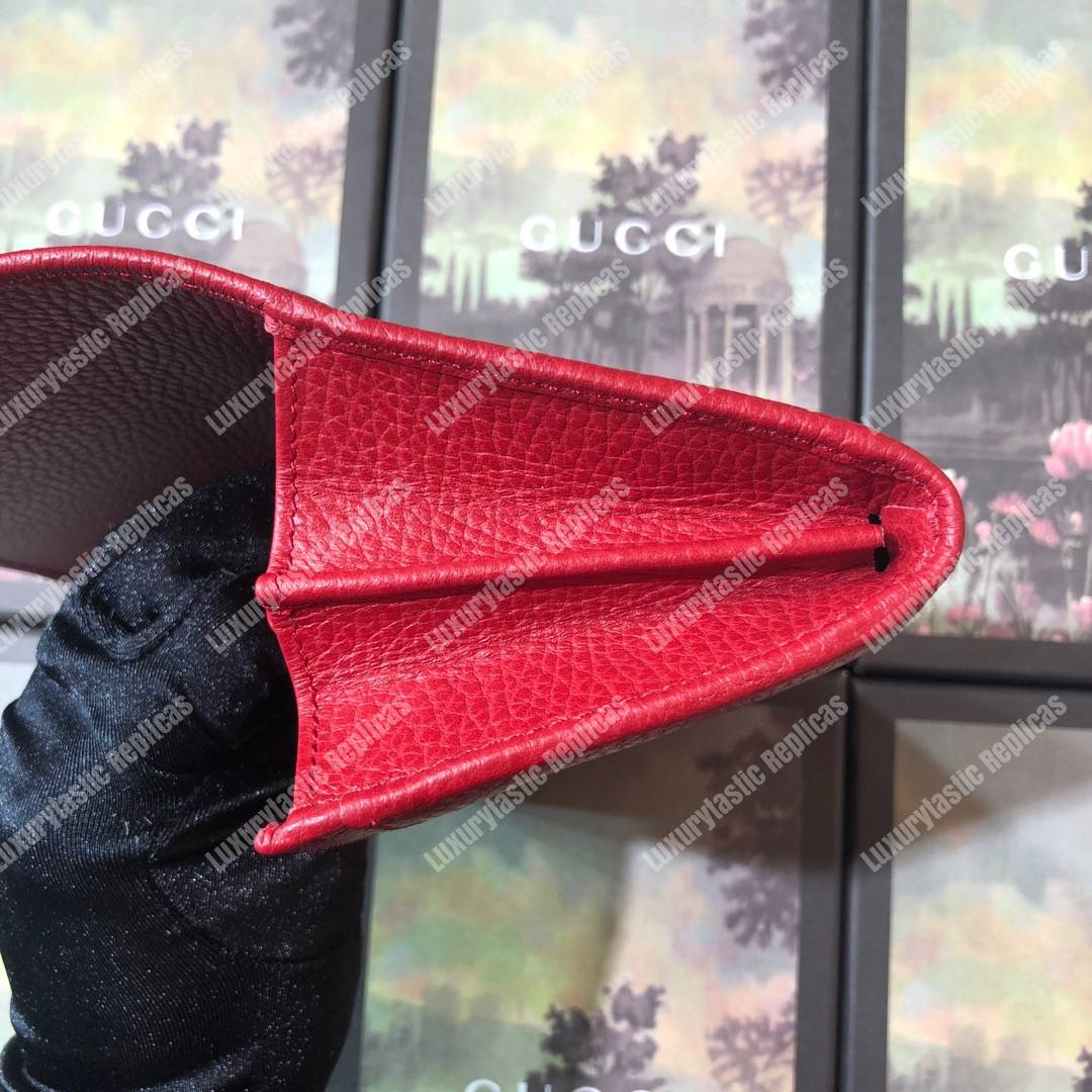 G*u*i red gg marmont leather continental wallet small gg metal