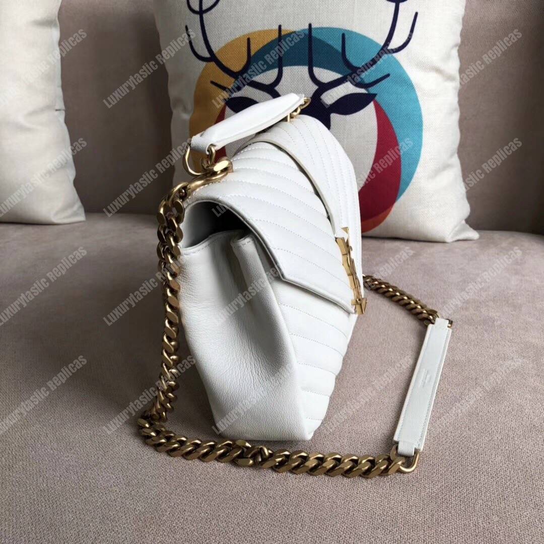 Saint Laurent Medium College Bag In Dove White