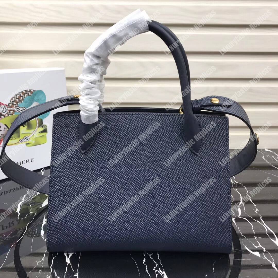 Pra*a monochrome saffiano leather bag dark blue