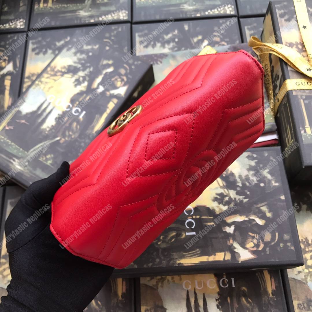 G*u*i gg marmont zip around wallet chevron red