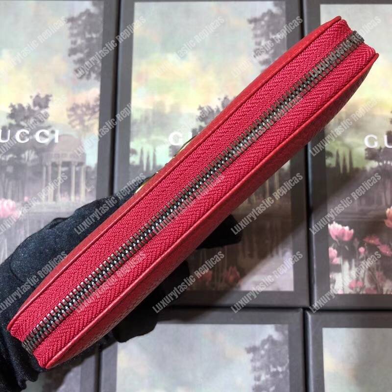 G*u*i garden leather zip around wallet red with butterfly