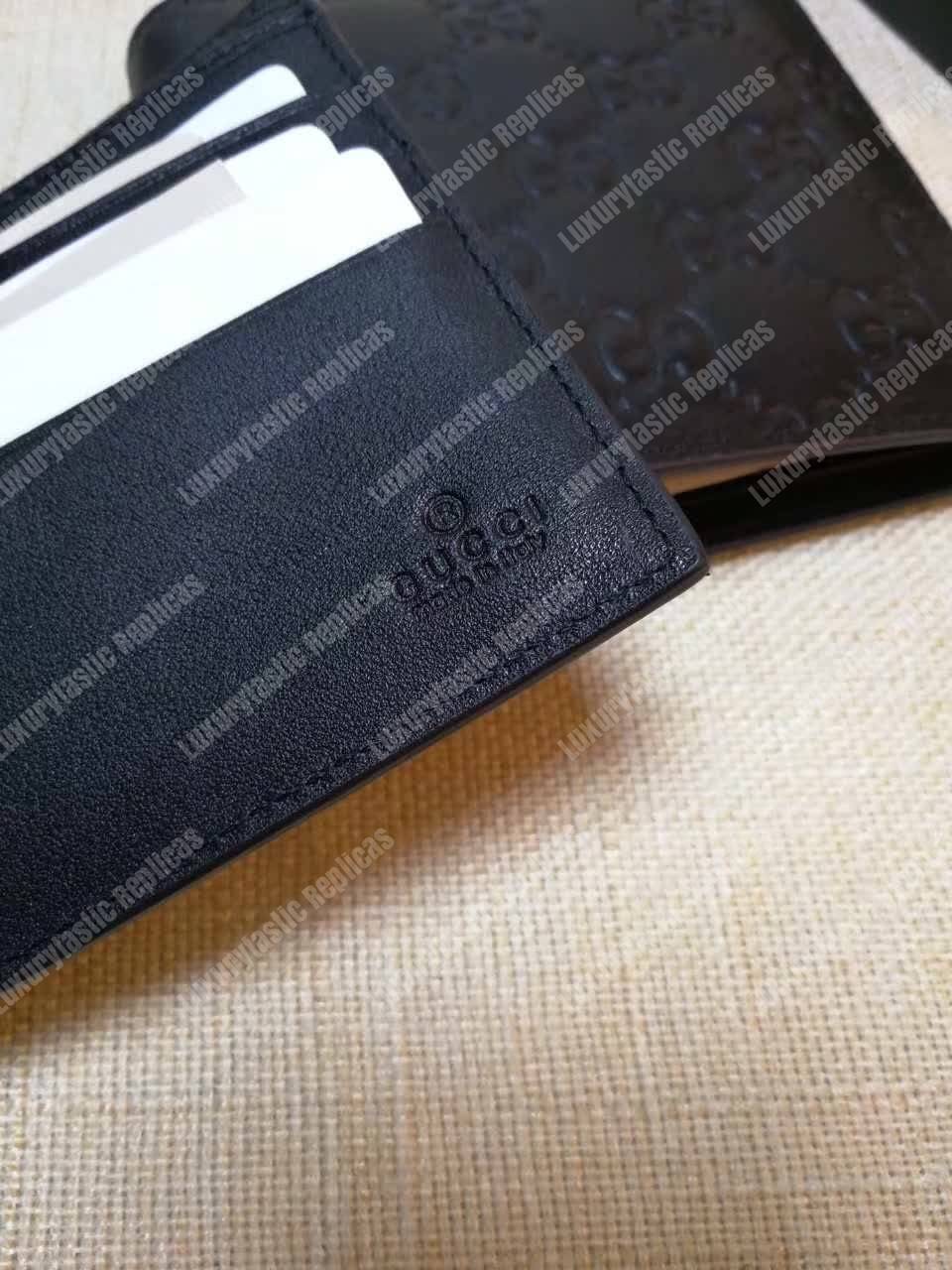 G*u*i G*u*issima web bi-fold wallet black
