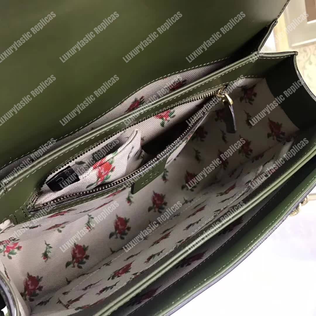 G*u*i gg marmont stylish striped canvas bag green