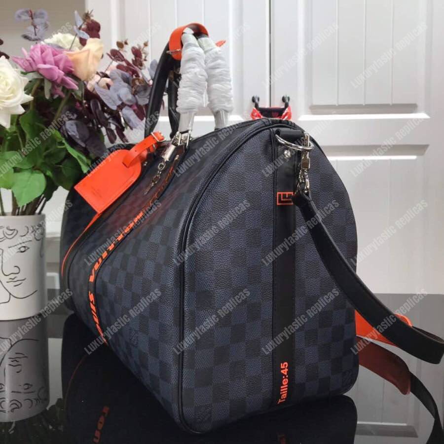 LV Keepall Bandoulière 45 Race Damier Cobalt Canvas