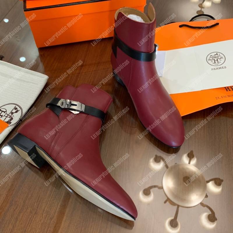 H**mes neo ankle boot red