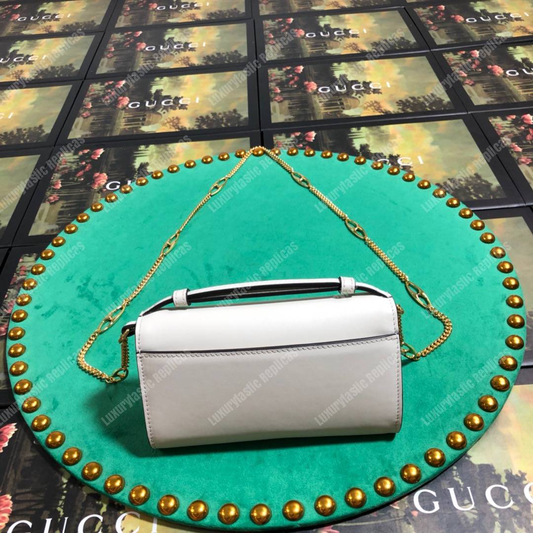 G*u*i zumi white smooth leather mini bag