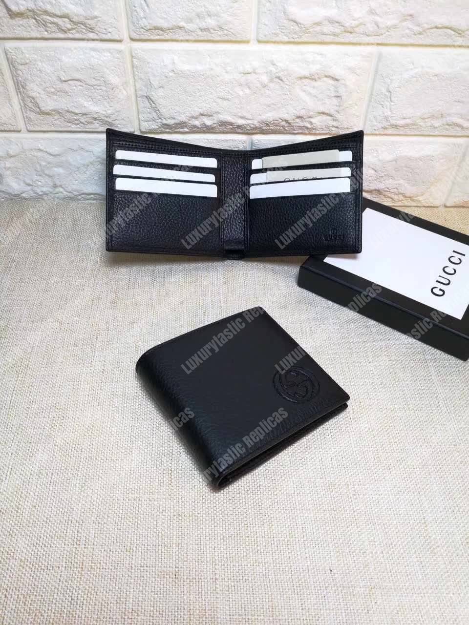 G*u*i soho leather bi-fold wallet black