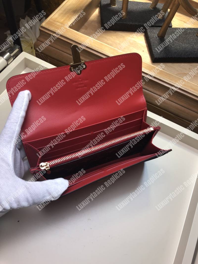LV Cherrywood Wallet Patent Leather Red