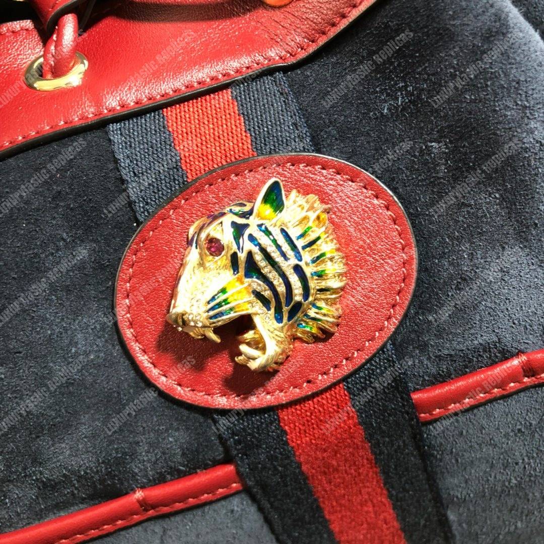 G*u*i rajah medium bucket bag blue