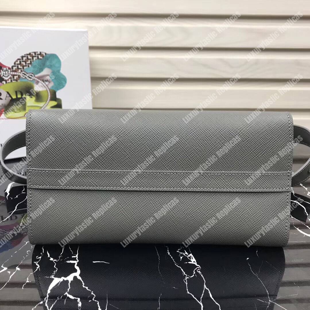 Pra*a monochrome saffiano leather bag grey