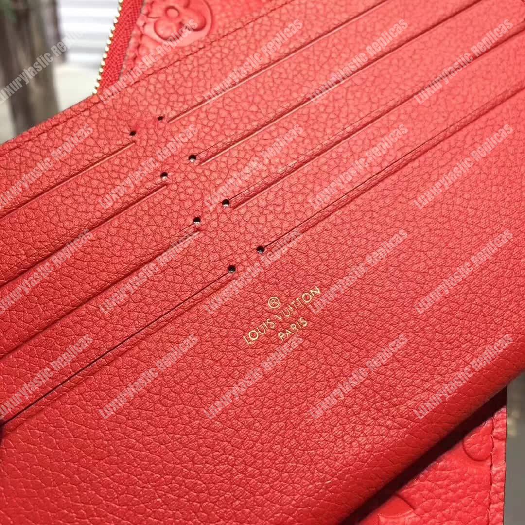 LV Pochette Felicie Bag Monogram Leather Cerise