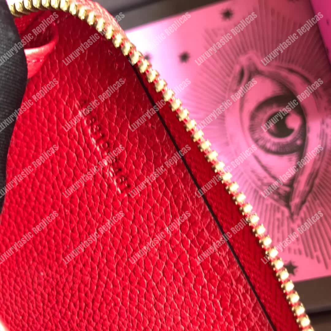 G*u*i print leather card case red
