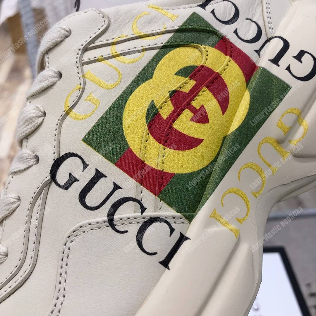 G*u*i rhyton G*u*i logo leather sneaker