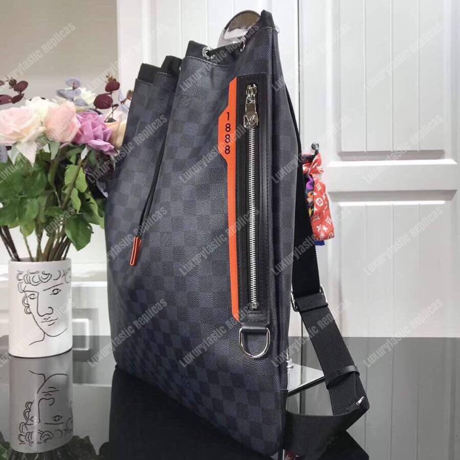 LV Drawstring Backpack Damier Colbat Race