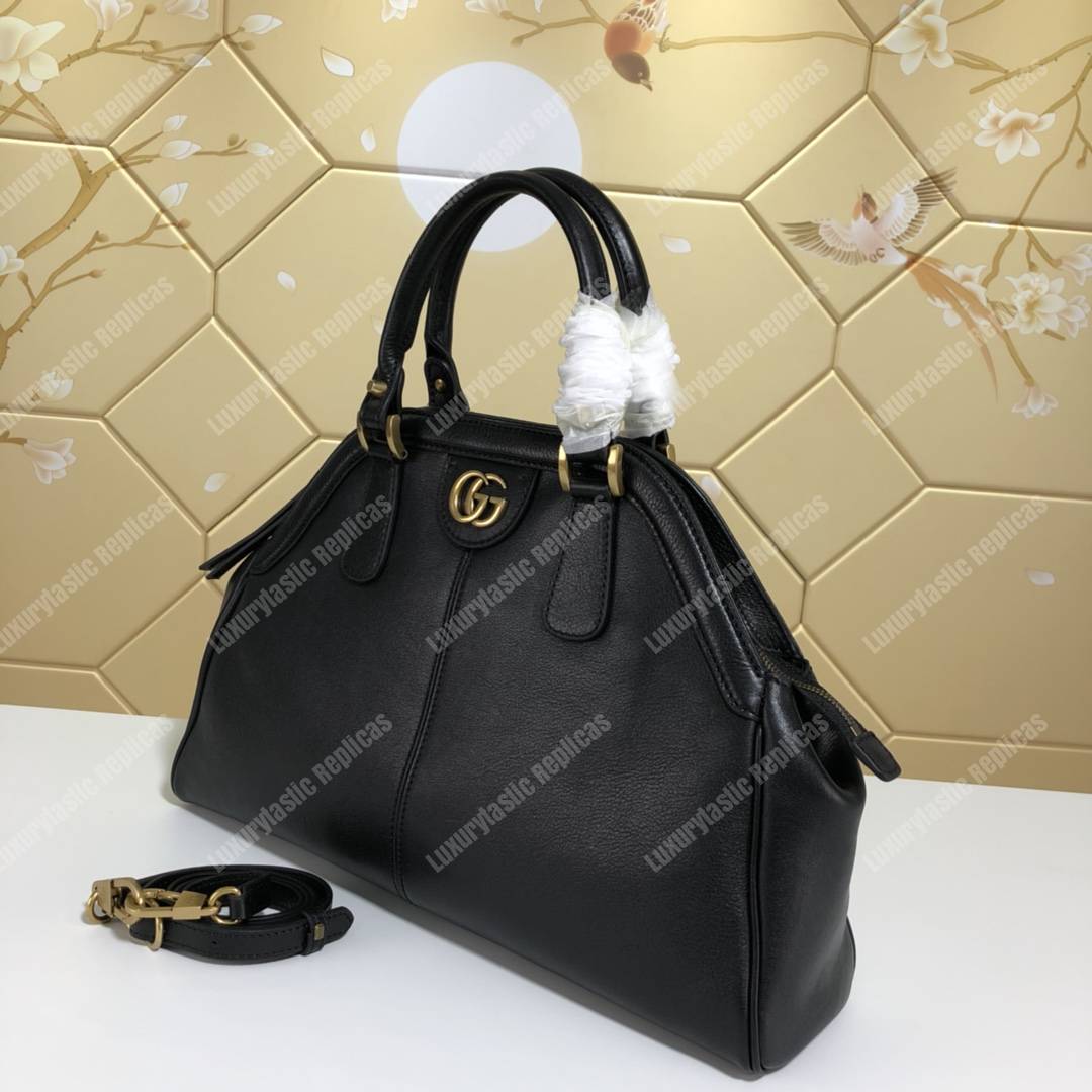 G*u*i re(belle) medium shoulder bag leather black