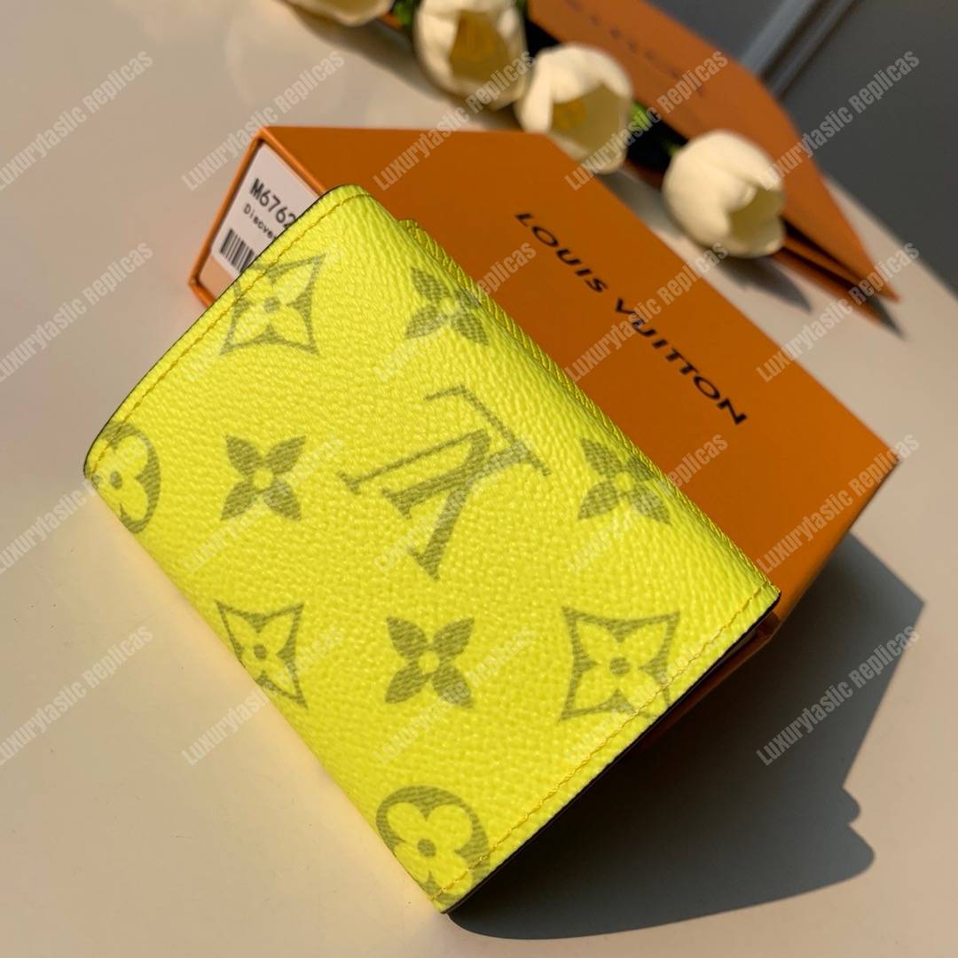 LV Discovery Compact Wallet K45 Taiga Monogram Jaune