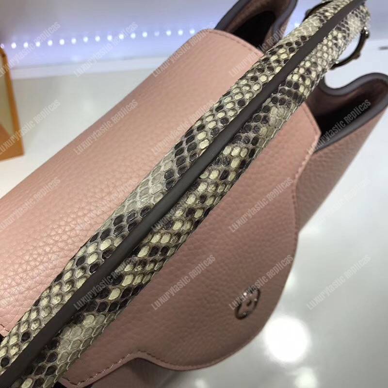 LV Capucines MM Taurillon And Python Leather Magnolia