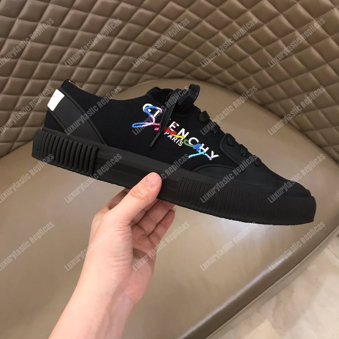 Givenchy Canvas Low-Top Sneakers Black/Multi Colour Print
