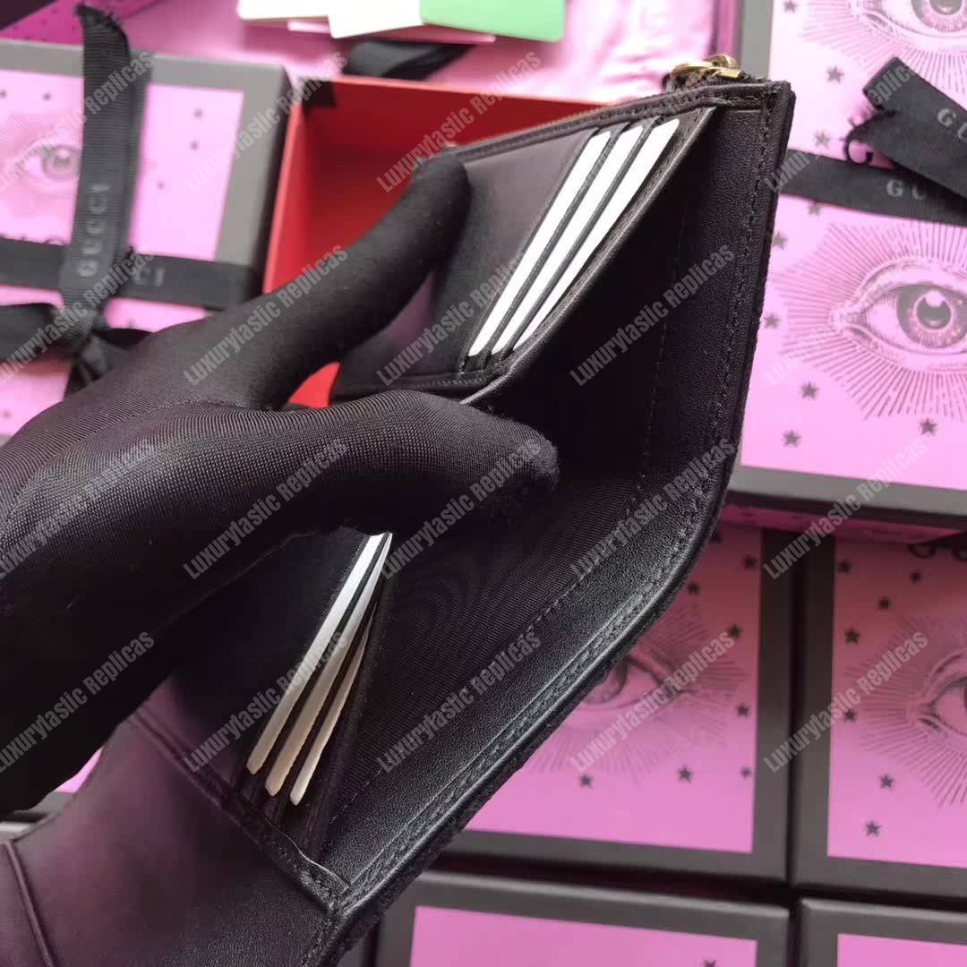G*u*i gg marmont velvet flap wallet black