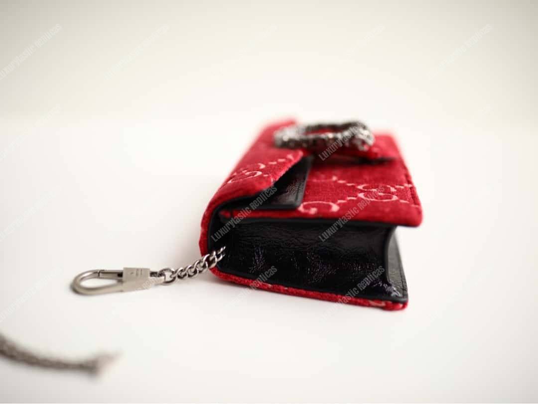 G*u*i dionysus gg velvet super mini bag red