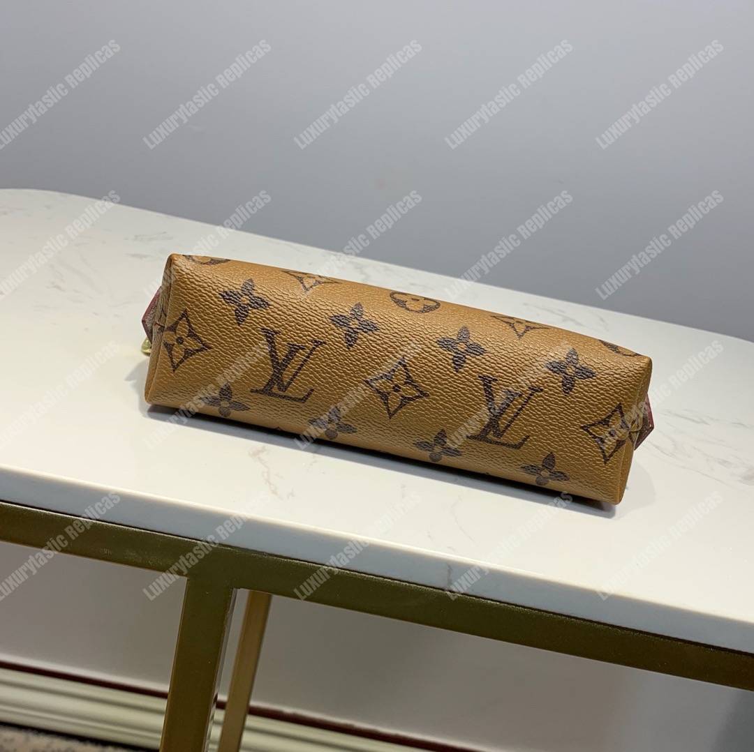 LV Cosmetic Pouch PM Monogram Caramel